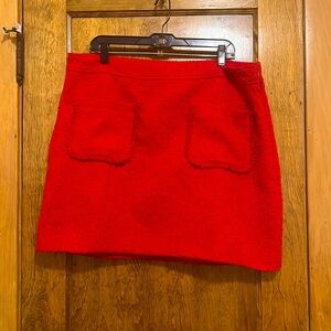 Loft Red Tweed Mini Skirt